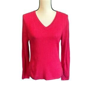Adrienne Vittadini 2-Ply 100% Cashmere V-Neck Sweater Women's Medium